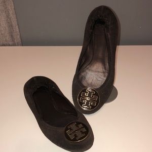 Tory Burch Reva Flats Brown Suede